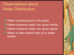 Observations about Water Distribution