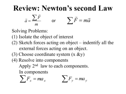 Review: Newton`s second Law