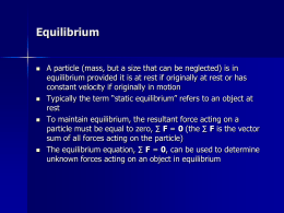 Equilibrium of a Particle