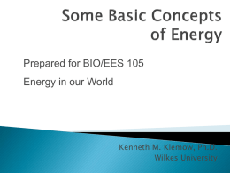 4. Basic concepts of energy