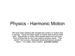Physics - Harmonic Motion