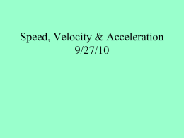 Speed, Velocity and Acceleration 927