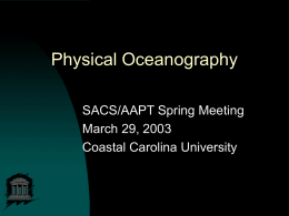 Physical Oceanography - SACS-AAPT