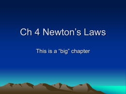 Ch 4 Newton`s Laws
