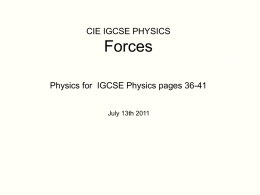 CIE IGCSE Forces