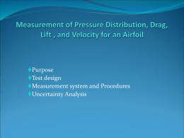 Measurement of Pressure Distribution and Lift for an Airfoil
