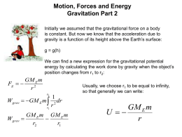 Motion, Forces and Energy Gravitation Part 2