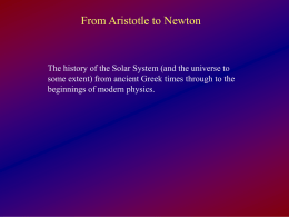 Aristotle to Newton