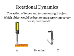 Rotational Dynamics - Mr. Shaffer at JHS