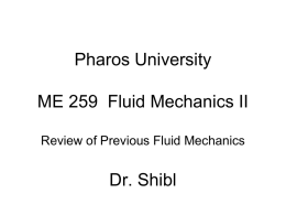 ME 215.3 Fluid Mechanics