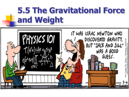 5.5 The Gravitational Force and Weight