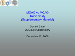 MOAO vs MCAO Trade Study - Caltech Optical Observatories