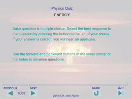 Work and Energy - college physics