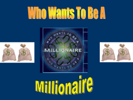Speed, Velocity, Acceleration Review Millionaire