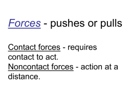 Forces - pushes or pulls Contact forces