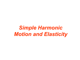 Simple Harmonic Motion and Elasticity