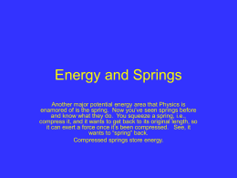 Energy and Springs