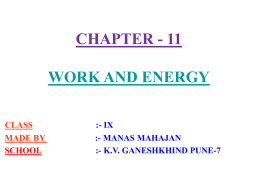 CHAPTER – 11 WORK AND ENERGY