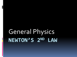 Newton`s 2nd Law - Solon City Schools