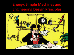 Notes on Energy, simple machines and engineering