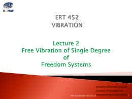 Lecture 2 Free Vibration of Single Degree of