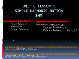 Simple Harmonic Motion - science-b