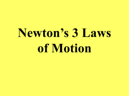 Newton`s 3 Laws of Motion - Franklin Regional Middle School