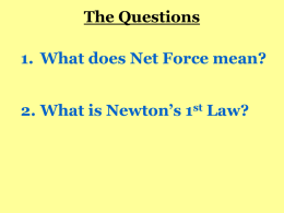 Newtons 1st Law ppt - Mayfield City Schools