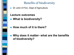 Why does it matter- what are the benefits of biodiversity?