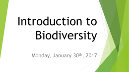 Introduction to Biodiversity - Liberty Union High School District