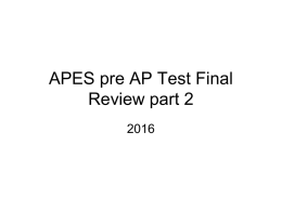 APES pre AP Test Final Review