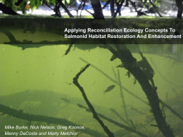 Applying Reconciliation Ecology Concepts To Salmonid Habitat