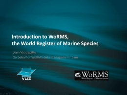 Introduction to WoRMS and MarineRegions File