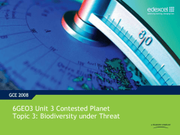 Support and guidance - Unit 3, topic 3: Biodiversity Under