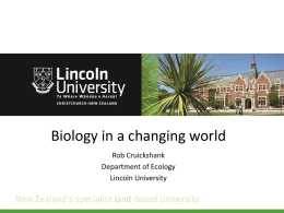 Population biology - Lincoln University
