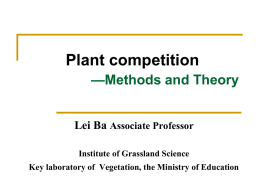 Plant competition Methods and Theory