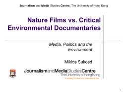 Lecture slides 5. Nature Films Vs Documentaries