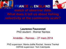 2nd PhD Committee Meeting Laurence Fauconnet Lowestoft