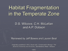 Habitat Fragmentation in the Temperate Zone