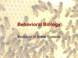 Behavioral Biology - Oakland University