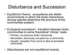 Disturbance and Succession - Penn State York Home Page