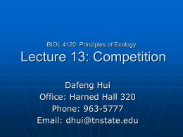BIOL 4120: Principles of Ecology Lecture 12: Interspecific