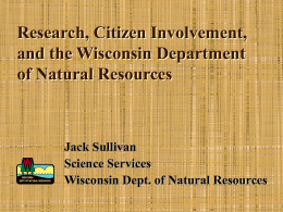 Research, Citizen Involvement, and the Wisconsin