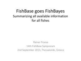 FishBase goes FishBayes R, JAGS and Bayesian Statistics