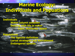 Marine Ecology: Individuals and Popuations