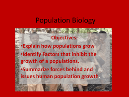 Population Biology - Ocean County Vocational Technical School