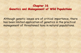 Chapter 16 Genetics and Management of Wild Populations