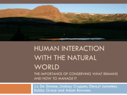Human interaction with the natural world The importance of