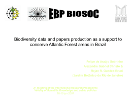Biodiversity data and papers production as a support to