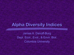 Alpha Diversity Indices